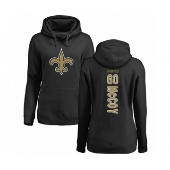 Football Women's New Orleans Saints #60 Erik McCoy Black Backer Pullover Hoodie - Jersey