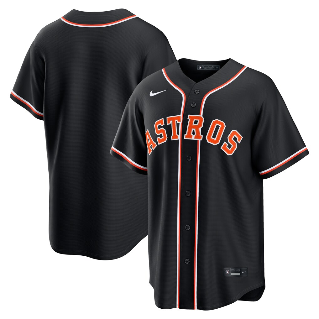 Men's Houston Astros Nike Fashion Replica Black Out Jersey - Jersey