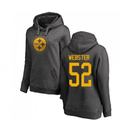 Football Women's Pittsburgh Steelers #52 Mike Webster Ash One Color Pullover Hoodie - Jersey