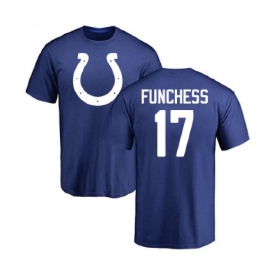 Football Indianapolis Colts #17 Devin Funchess Royal Blue Name & Number Logo T-Shirt - Jersey