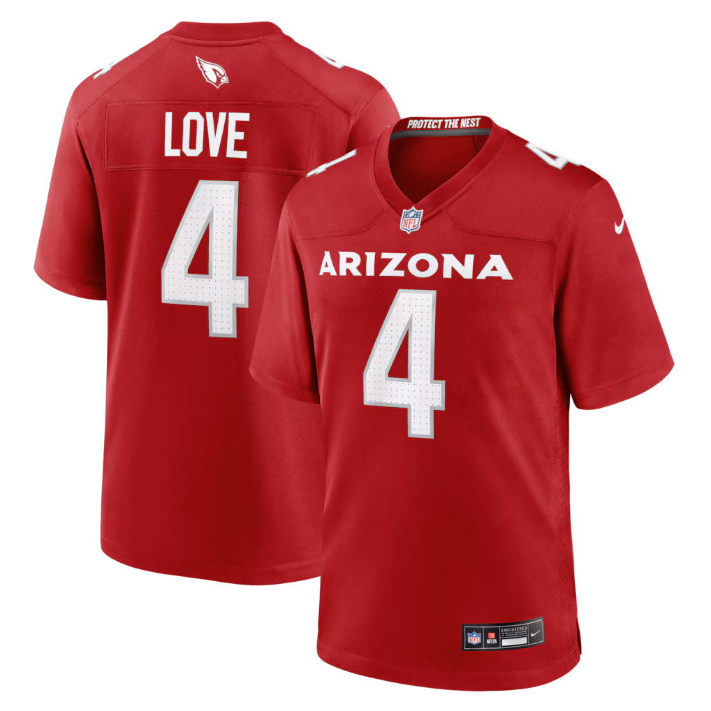 Men's Arizona Cardinals Jeremiyah Love Nike Cardinal 2026 NFL Draft First Round Pick No. 3 Team Game Jersey - Jersey
