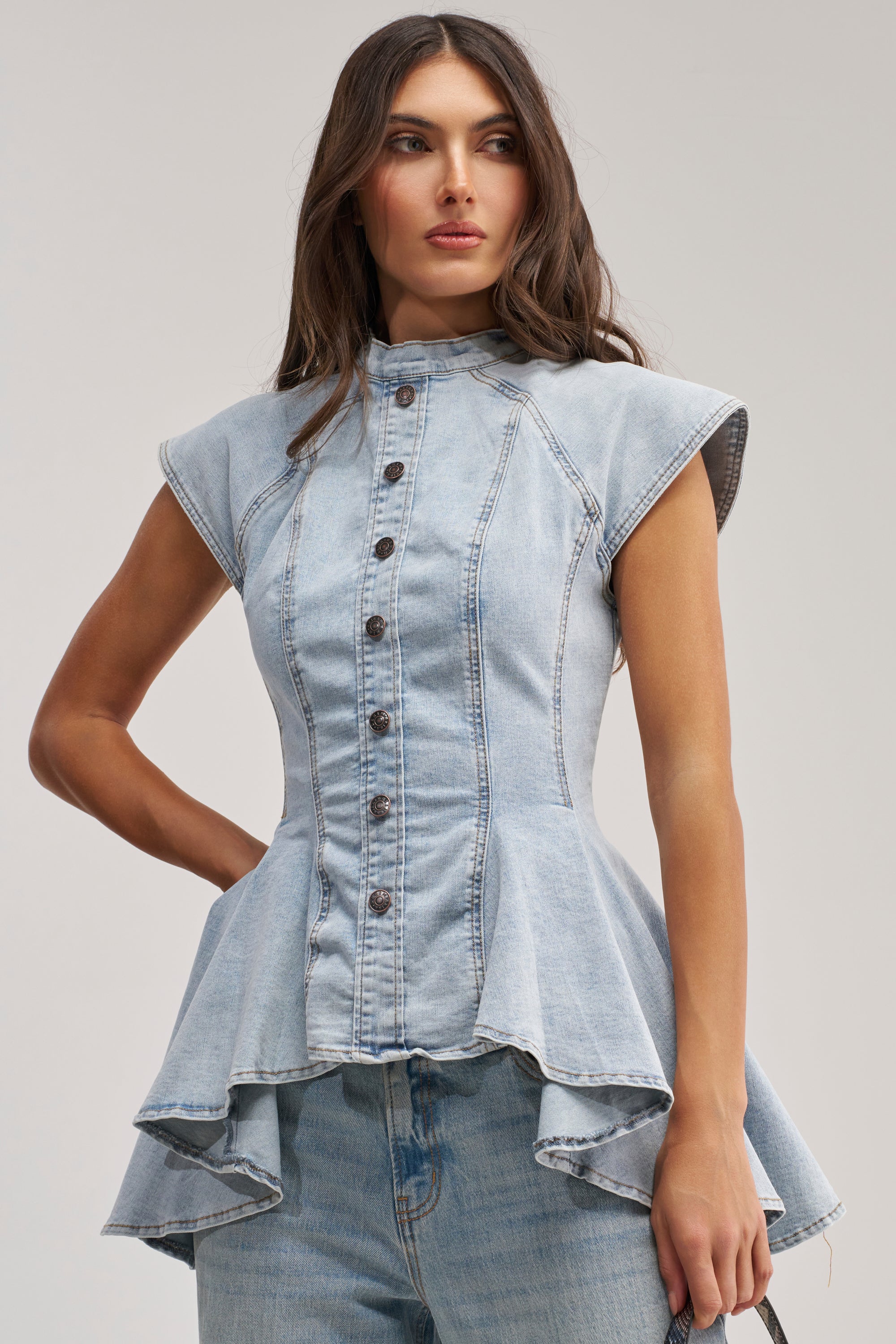 LUCY DENIM BLOUSE - Akira Wear