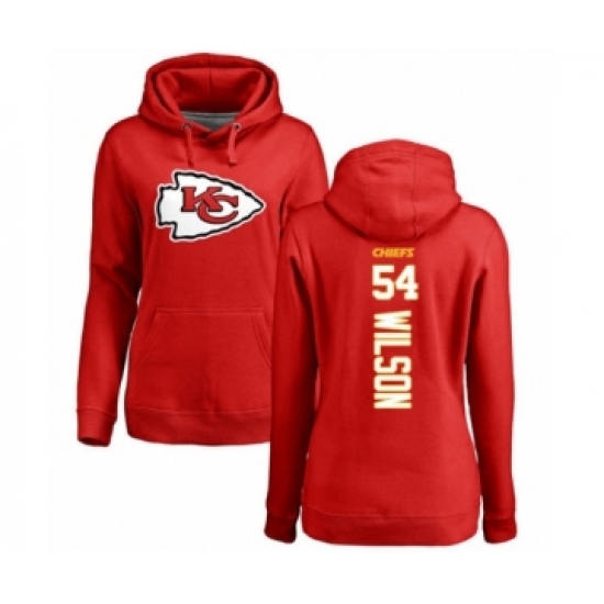 Football Women's Kansas City Chiefs #54 Damien Wilson Red Backer Pullover Hoodie - Jersey
