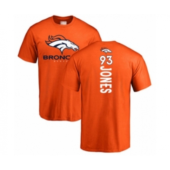 Football Denver Broncos #93 Dre'Mont Jones Orange Backer T-Shirt - Jersey