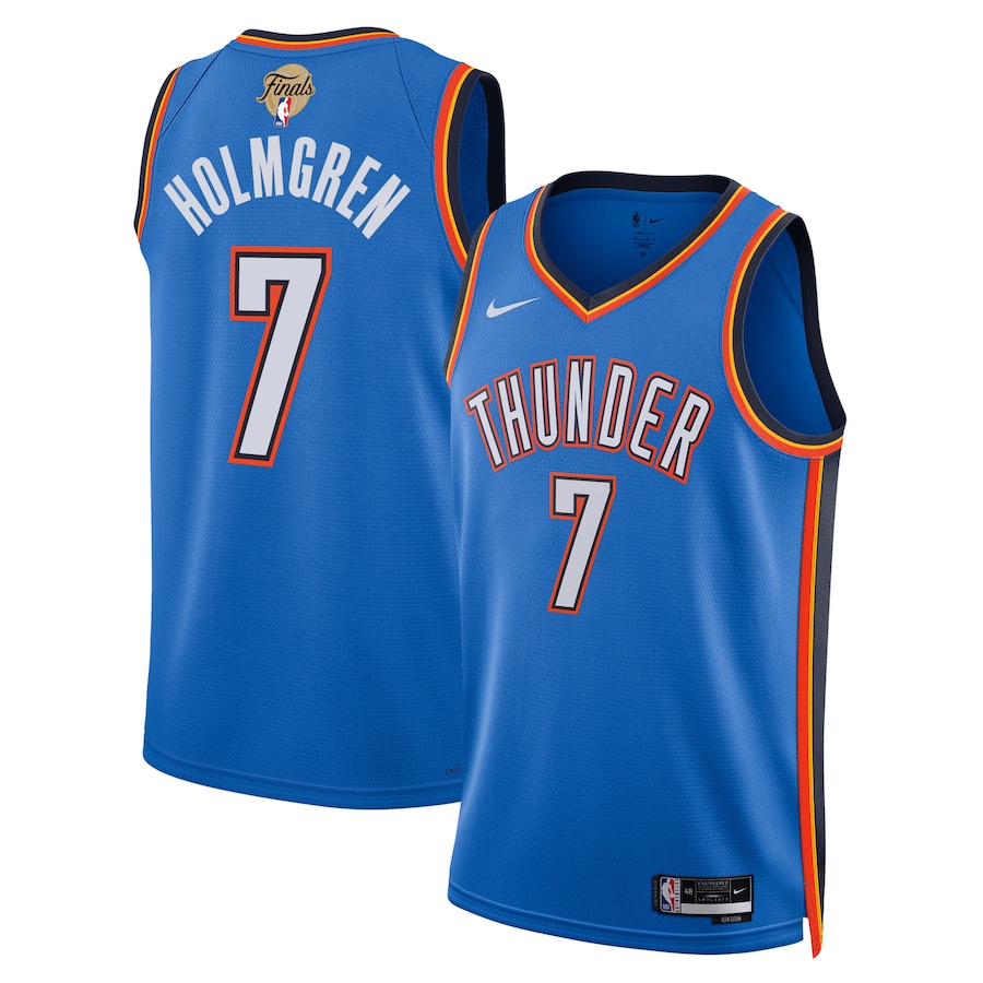 Unisex Oklahoma City Thunder Chet Holmgren Nike Blue 2025 NBA Finals Swingman Jersey - Icon Edition - Jersey