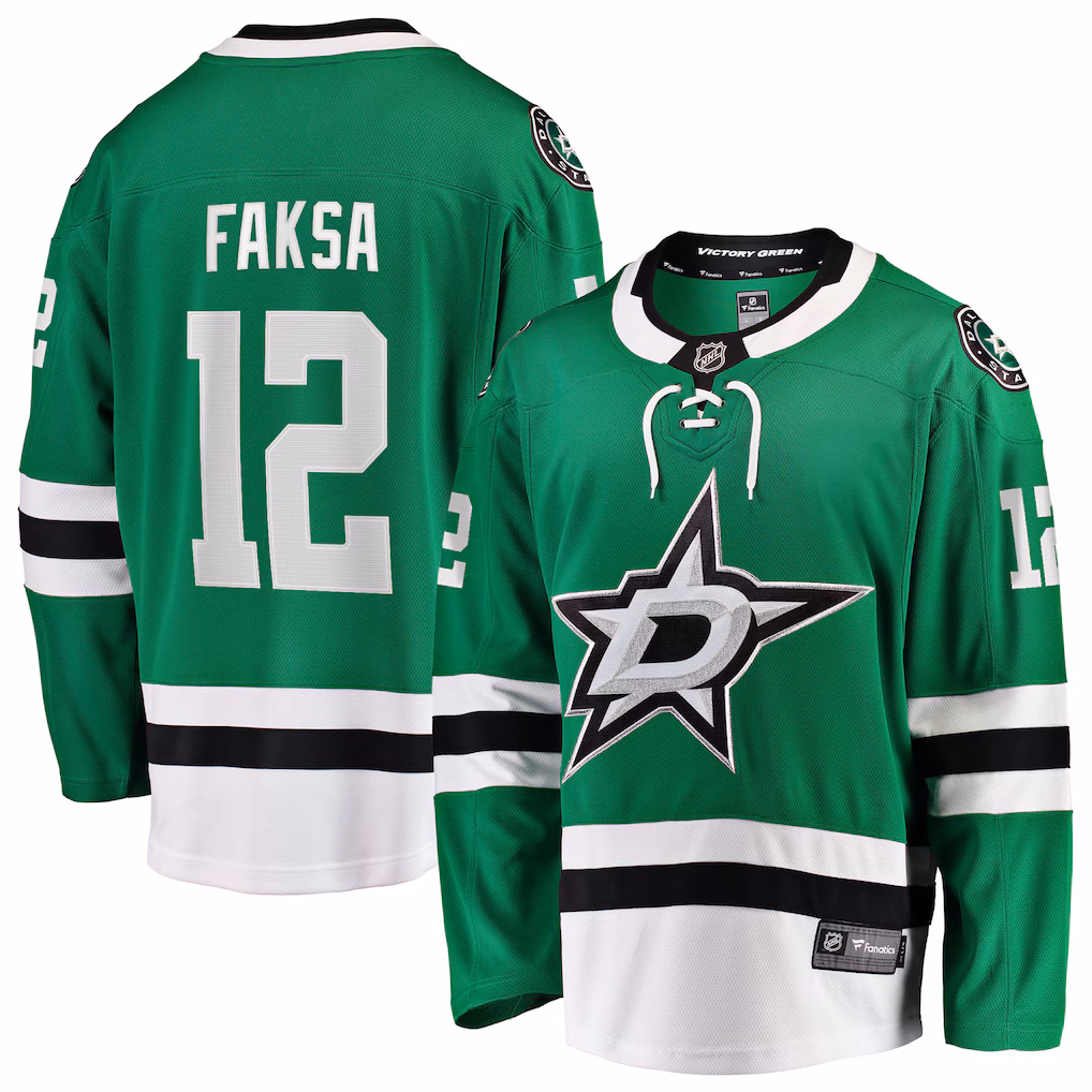 Men's Dallas Stars Radek Faksa Fanatics Kelly Green Home Breakaway Jersey - Jersey