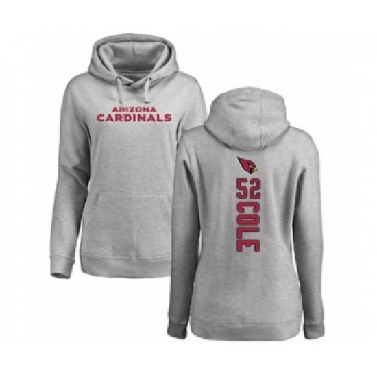 Football Women's Arizona Cardinals #52 Mason Cole Ash Backer Pullover Hoodie - Jersey