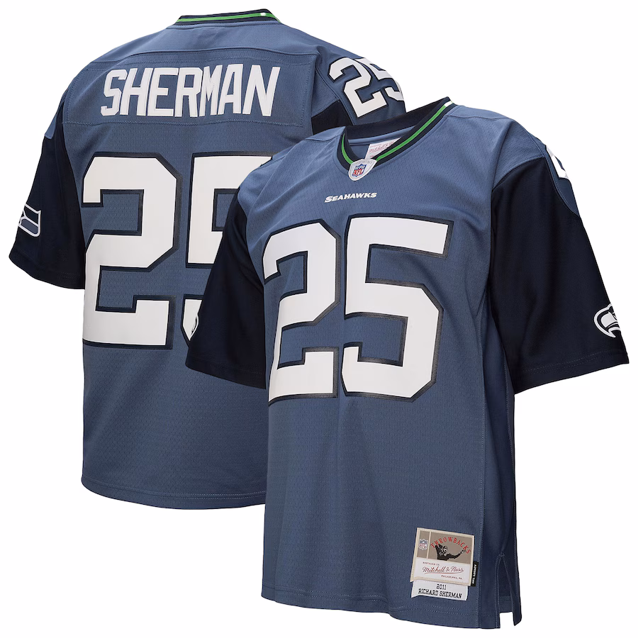 Men's Seattle Seahawks Richard Sherman Mitchell & Ness Blue 2011 Legacy Replica Jersey - Jersey