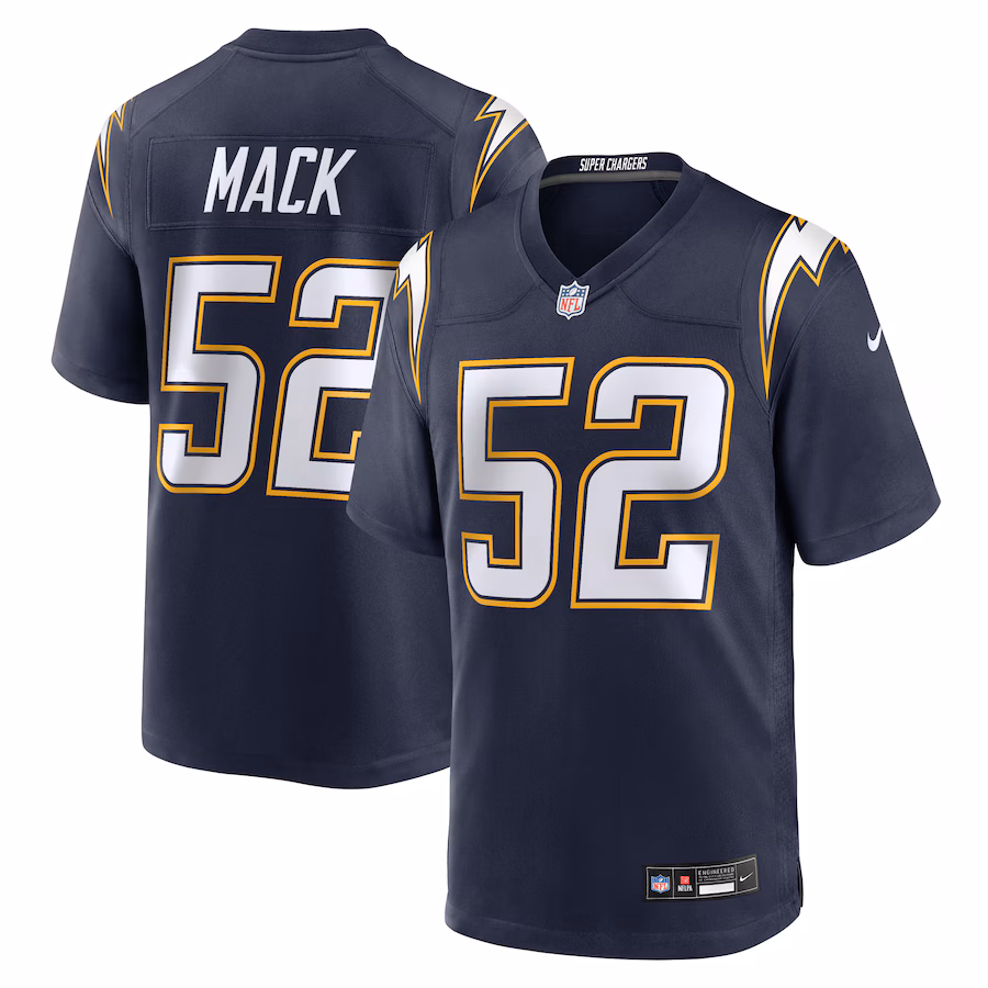 Men's Los Angeles Chargers Khalil Mack Nike Navy Alternate Super Chargers Game Player Jersey - Jersey