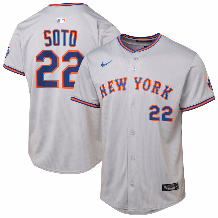 Youth New York Mets Juan Soto Nike Gray Limited Player Jersey - Jersey