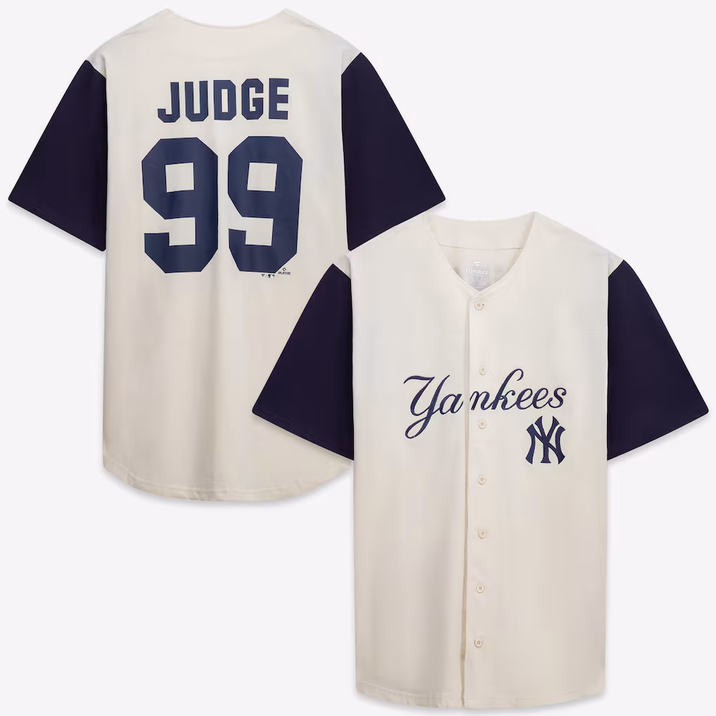 Men's New York Yankees Profile Cream/Navy Big & Tall Two-Color Fashion Jersey - Jersey