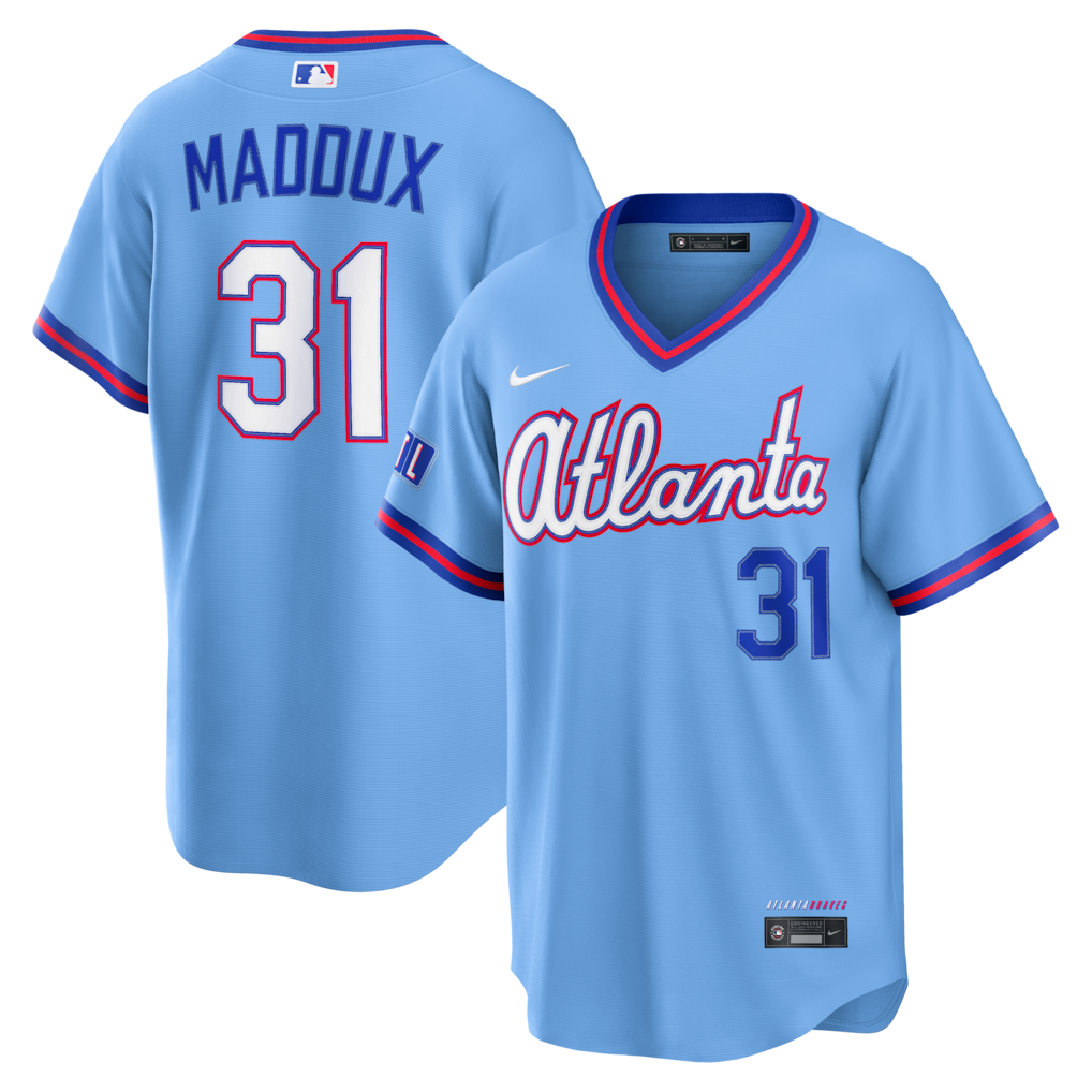 Men's Atlanta Braves Greg Maddux Nike Powder Blue 2026 City Connect Stadium Jersey - Jersey