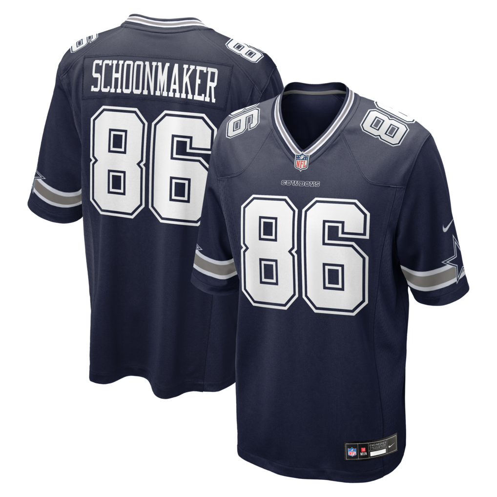 Men's Dallas Cowboys Luke Schoonmaker Nike Navy Team Game Jersey - Jersey