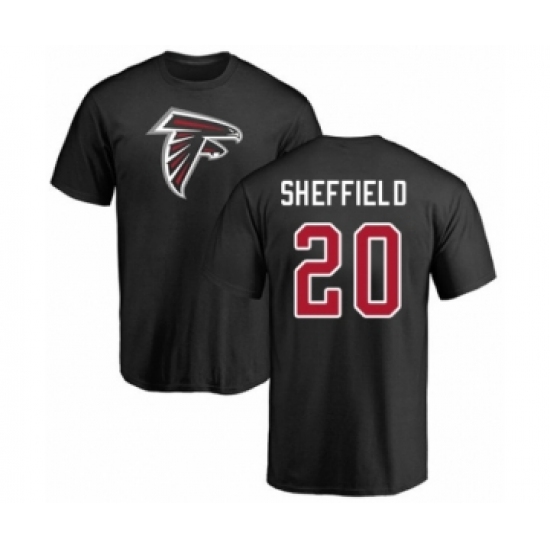Football Atlanta Falcons #20 Kendall Sheffield Black Name & Number Logo T-Shirt - Jersey