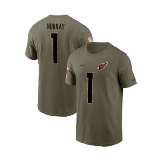 Men's Arizona Cardinals #1 Kyler Murray 2022 Olive Salute to Service T-Shirt - Jersey