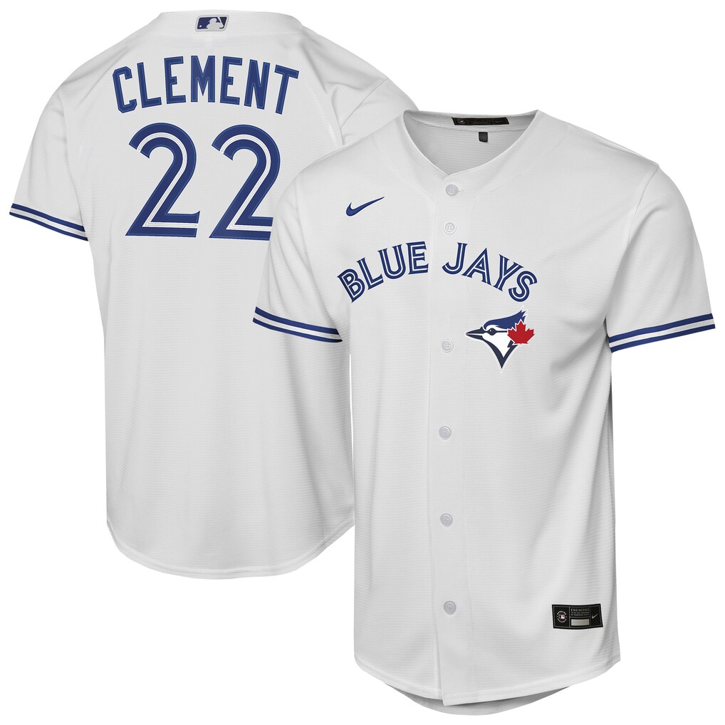 Youth Toronto Blue Jays Ernie Clement Nike White Home Baseline Jersey - Jersey