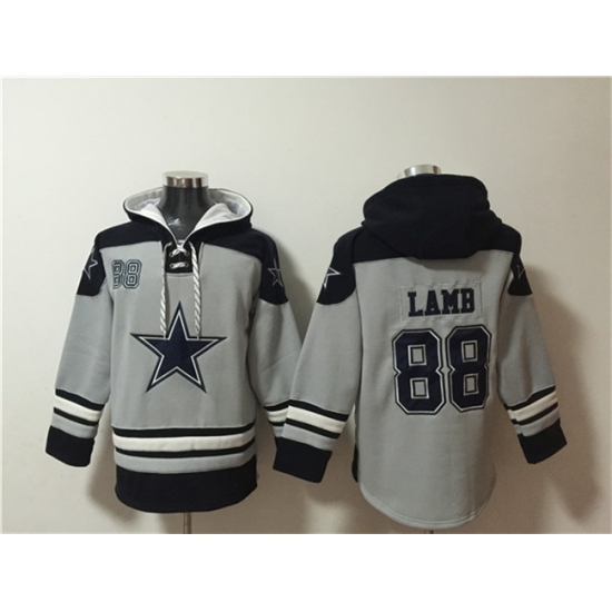 Men's Dallas Cowboys #88 CeeDee Lamb Gray Ageless Must-Have Lace-Up Pullover Hoodie - Jersey