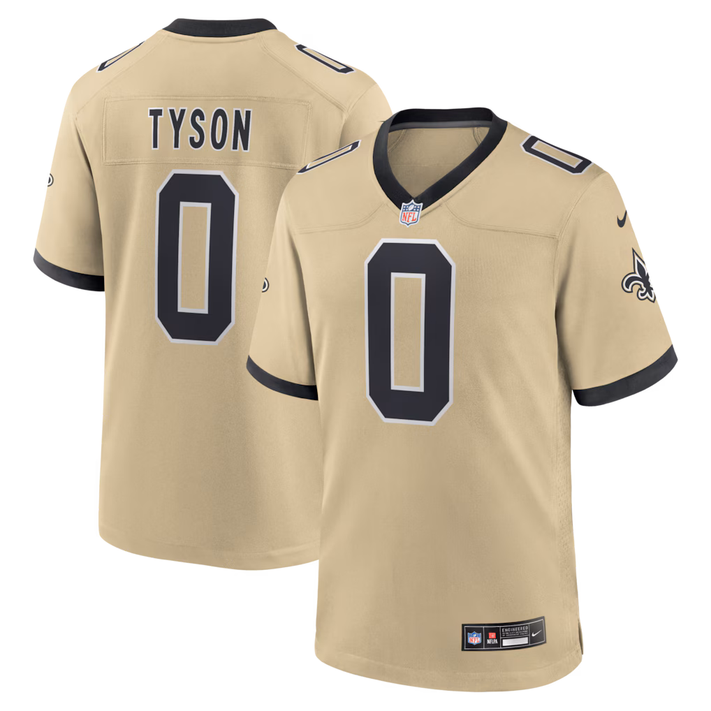 Men's New Orleans Saints Jordyn Tyson Nike Gold 2026 NFL Draft First Round Pick No. 8 Alternate Game Jersey - Jersey