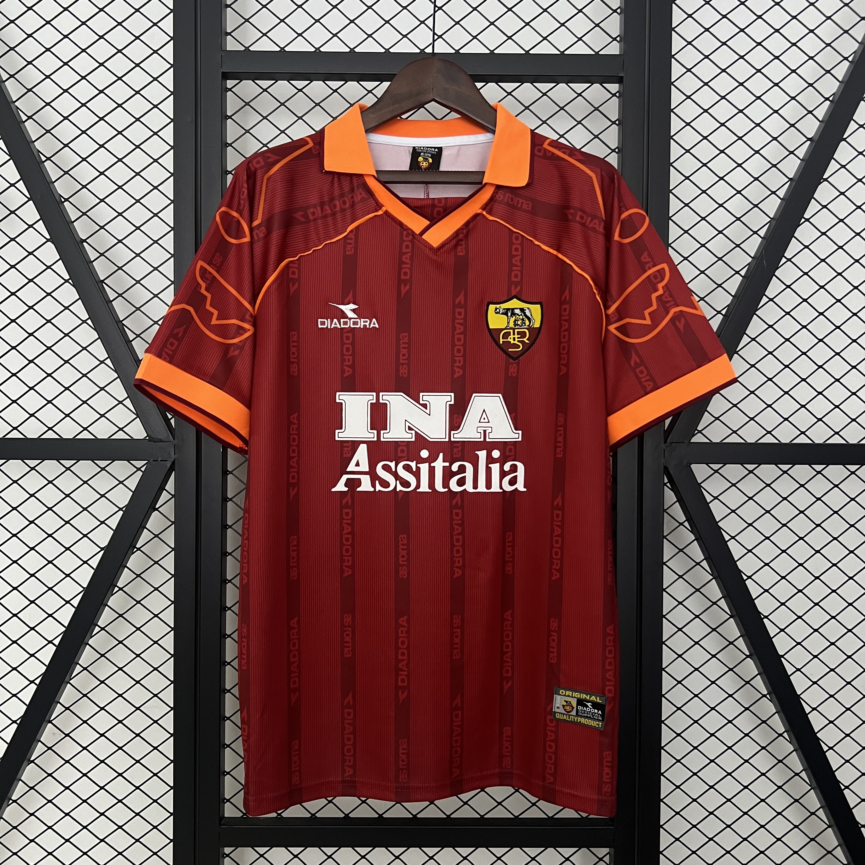 Roma Retro Soccer Jersey Home Custom Shirt 1999/00 - Jersey