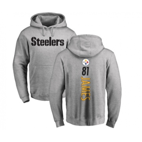 Football Pittsburgh Steelers #81 Jesse James Ash Backer Pullover Hoodie - Jersey
