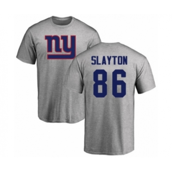 Football New York Giants #86 Darius Slayton Ash Name & Number Logo T-Shirt - Jersey