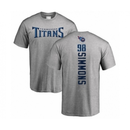 Football Tennessee Titans #98 Jeffery Simmons Navy Blue Name & Number Logo T-Shirt - Jersey