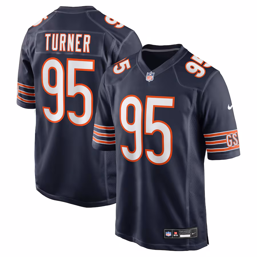 Men's Chicago Bears Shemar Turner Nike Navy Team Game Jersey - Jersey