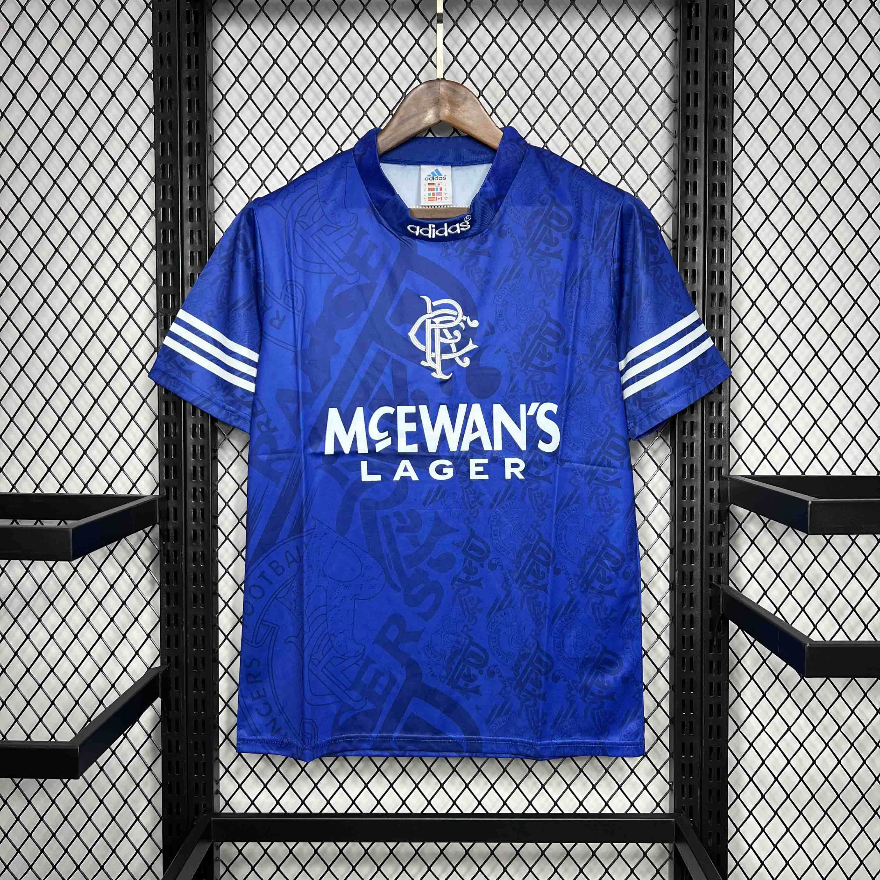 Rangers FC Retro Soccer Jersey Home Custom Shirt 1994-96 - Jersey