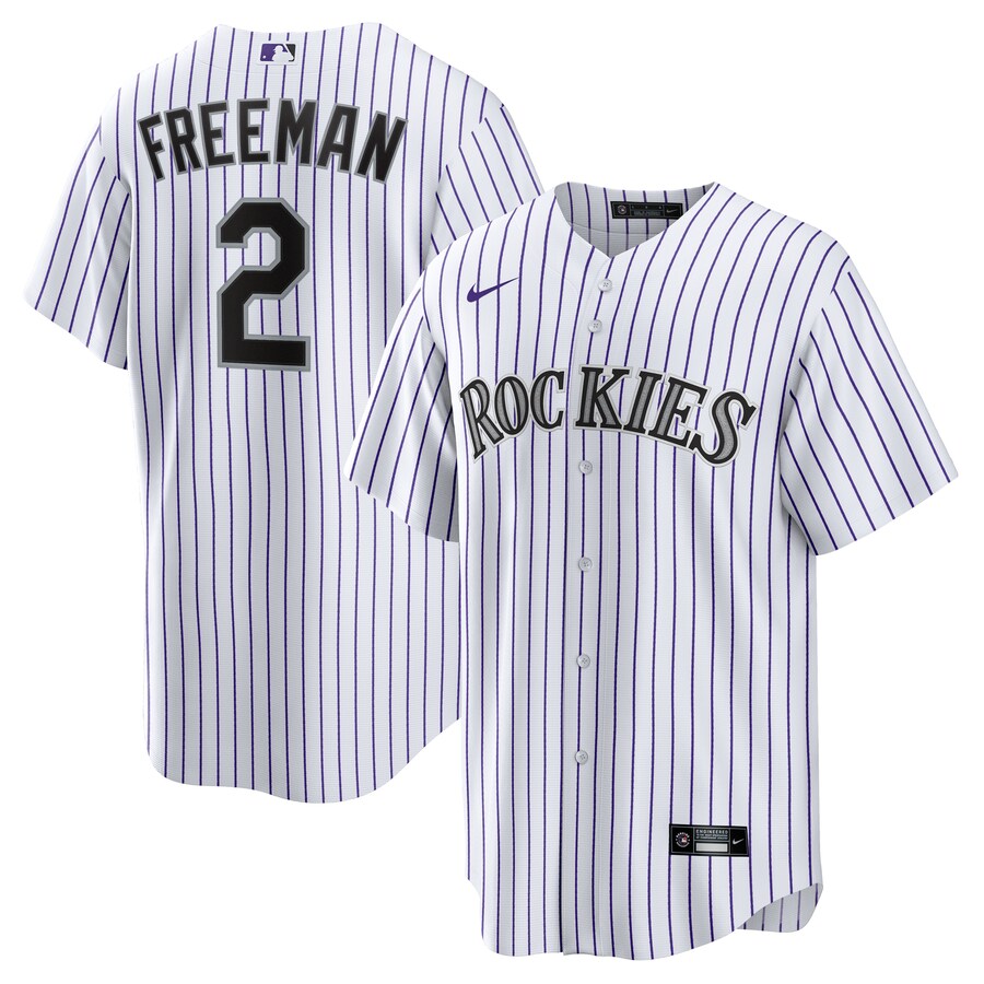 Men's Colorado Rockies Tyler Freeman Nike White Home Replica Jersey - Jersey
