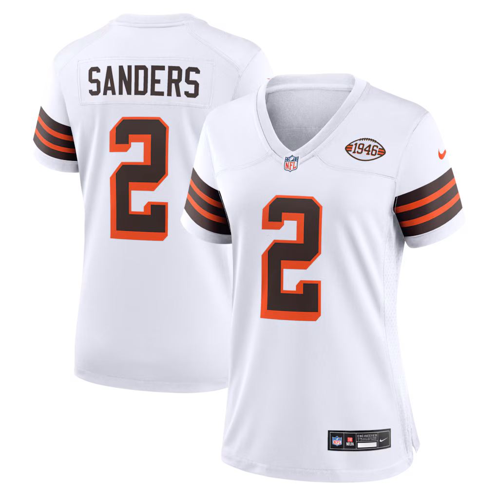 Women's Cleveland Browns Shedeur Sanders Nike White Alternate Game Jersey - Jersey