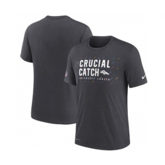 Men's Denver Broncos Charcoal 2021 Crucial Catch Performance T-Shirt - Jersey