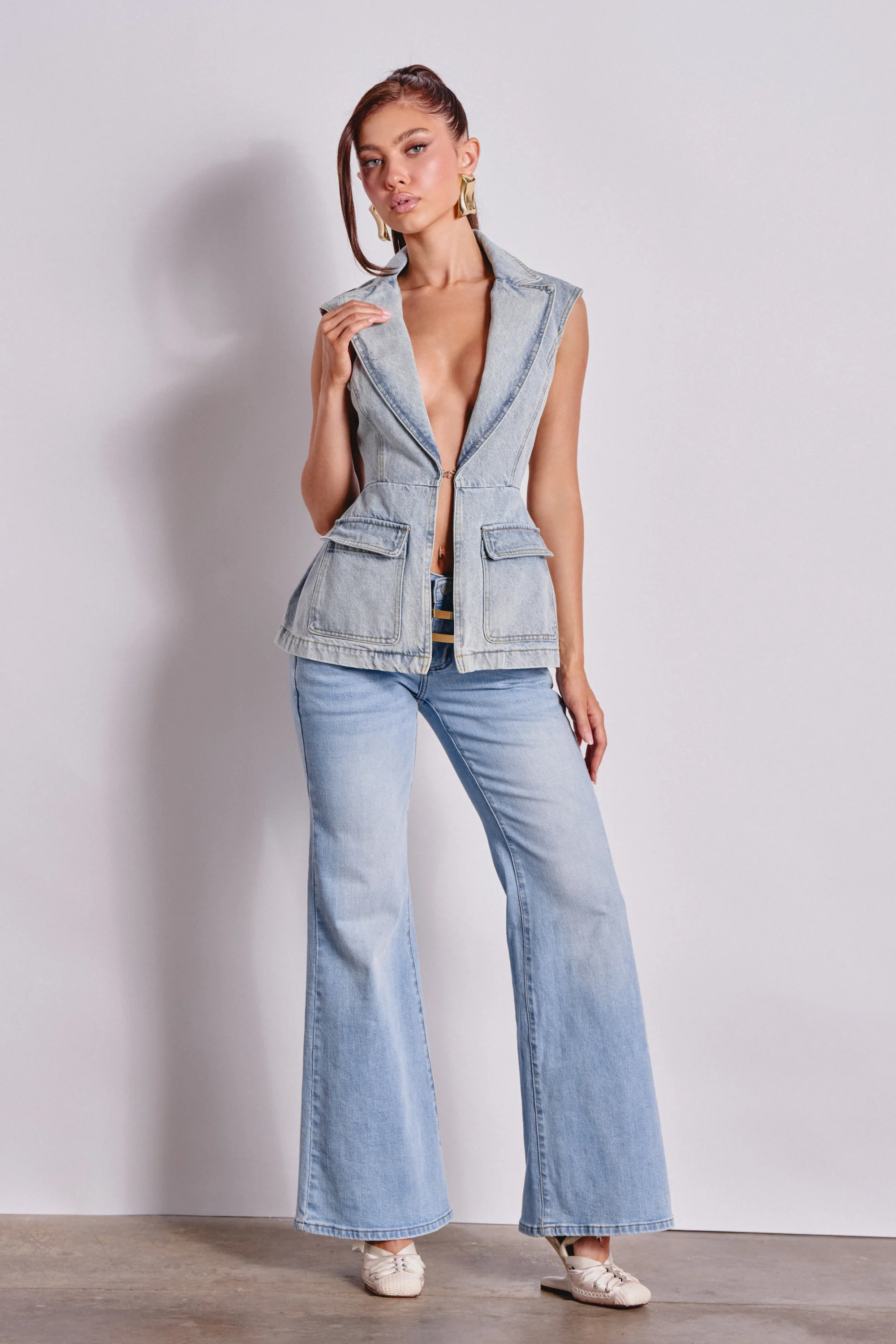 WON'T LOSE MYSELF WIDE-LEG  BLUE DENIM - Akira Wear