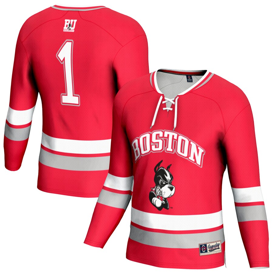 Youth GameDay Greats  Scarlet Boston University Lightweight Men's Hockey Team Fashion Jersey - Jersey