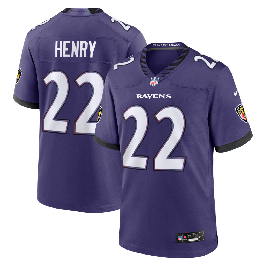 Men's Baltimore Ravens Derrick Henry Nike Purple Team Game Jersey - Jersey
