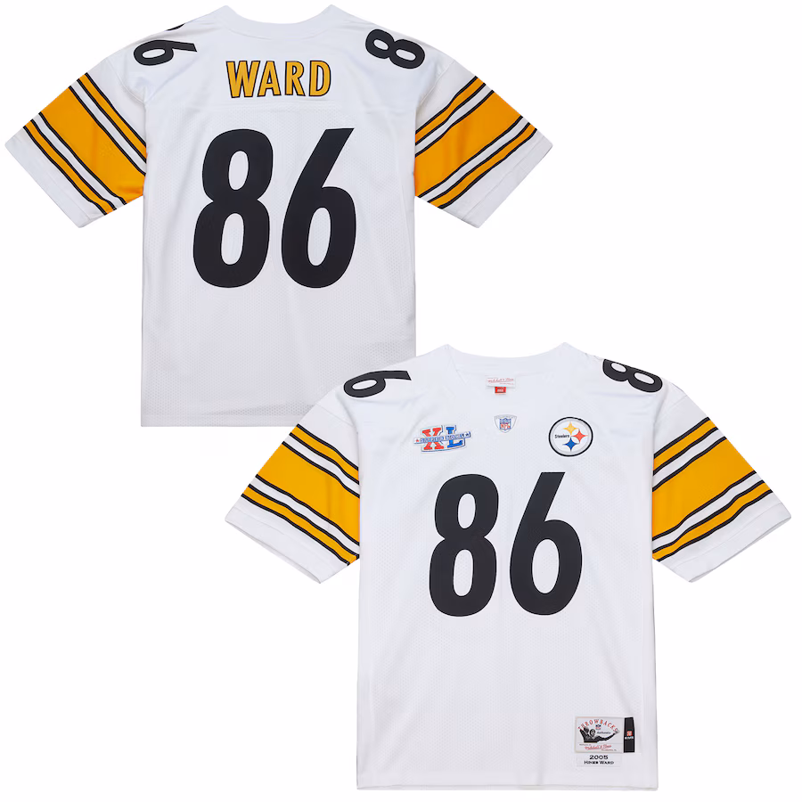 Men's Pittsburgh Steelers Hines Ward Mitchell & Ness White 2005 Authentic Throwback Retired Player Jersey - Jersey