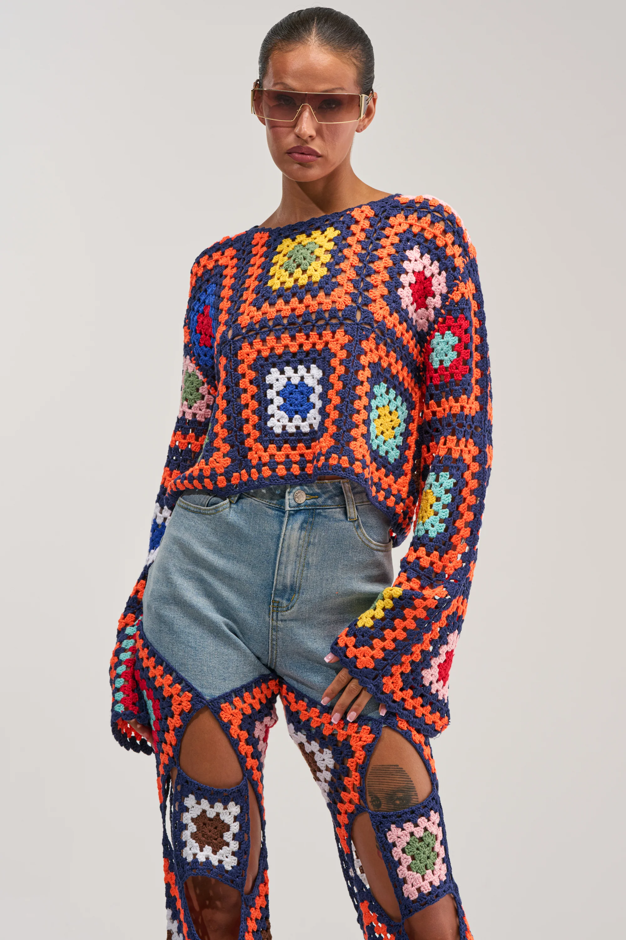 MIXED FEELING CROCHET SWEATER - Akira Wear