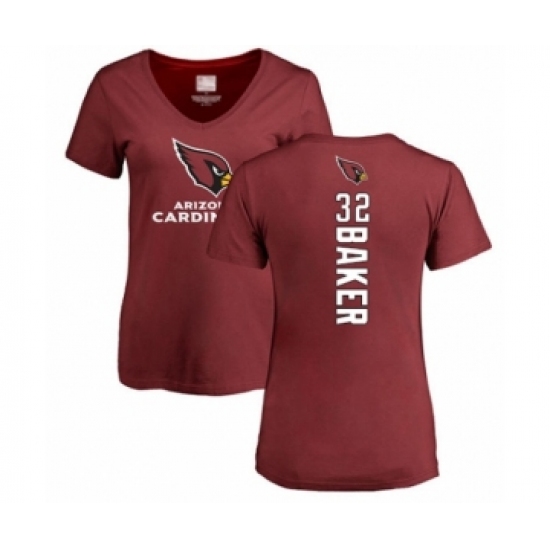 Football Women's Arizona Cardinals #32 Budda Baker Maroon Backer T-Shirt - Jersey