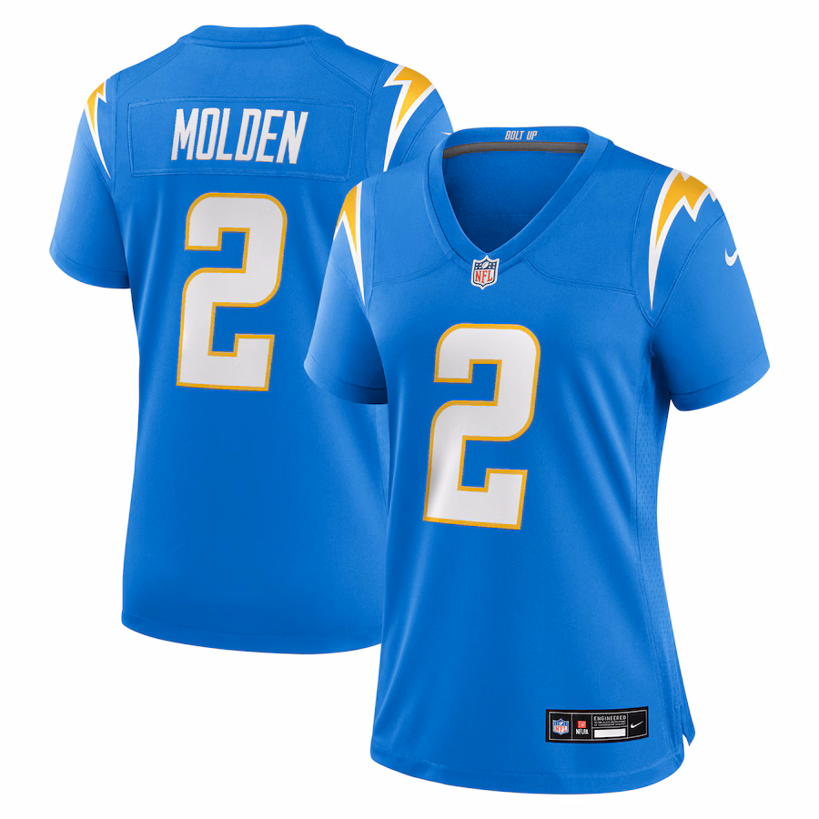 Women's Los Angeles Chargers Elijah Molden Nike Powder Blue Team Game Jersey - Jersey