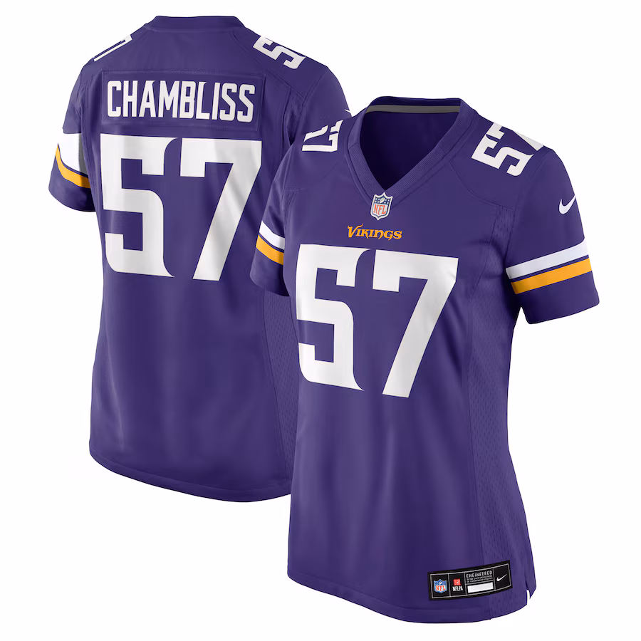 Women's Minnesota Vikings Chaz Chambliss Nike Purple Team Game Jersey - Jersey