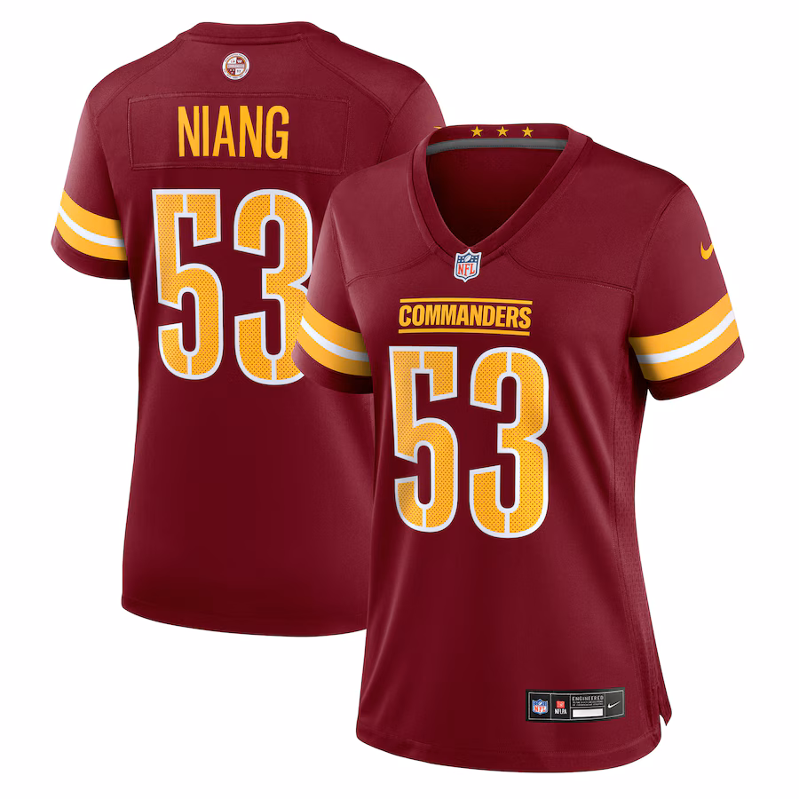 Women's Washington Commanders Lucas Niang Nike Burgundy Team Game Jersey - Jersey