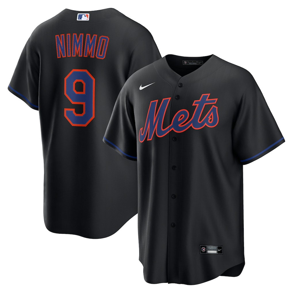 Men's  New York Mets Brandon Nimmo Nike Black Alternate Replica Jersey - Jersey