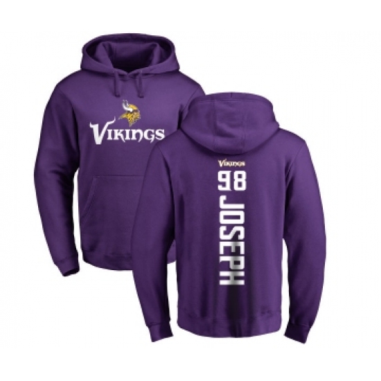 Football Minnesota Vikings #98 Linval Joseph Purple Backer Pullover Hoodie - Jersey