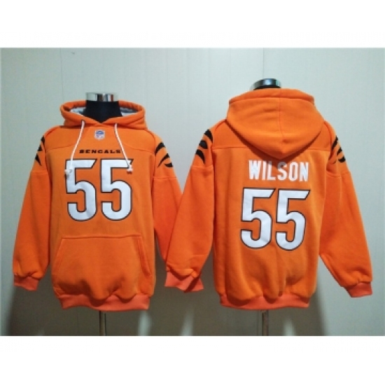 Men's Cincinnati Bengals #55 Logan Wilson Orange Pullover Hoodie - Jersey