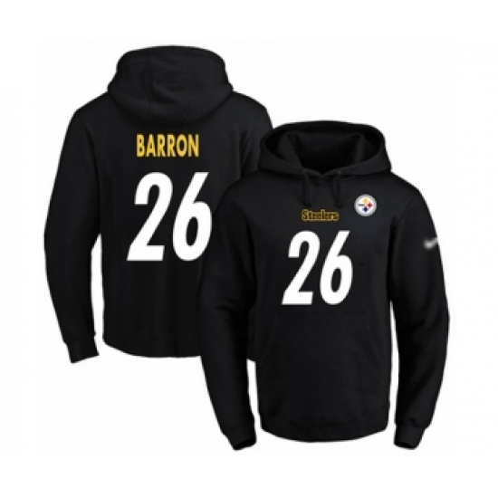 Football Men's Pittsburgh Steelers #26 Mark Barron Black Name & Number Pullover Hoodie - Jersey