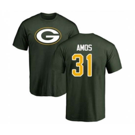 Football Green Bay Packers #31 Adrian Amos Green Name & Number Logo T-Shirt - Jersey