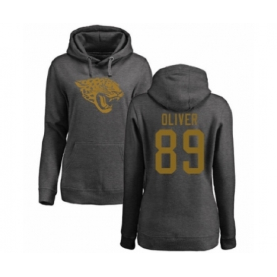 Football Women's Jacksonville Jaguars #89 Josh Oliver Ash One Color Pullover Hoodie - Jersey