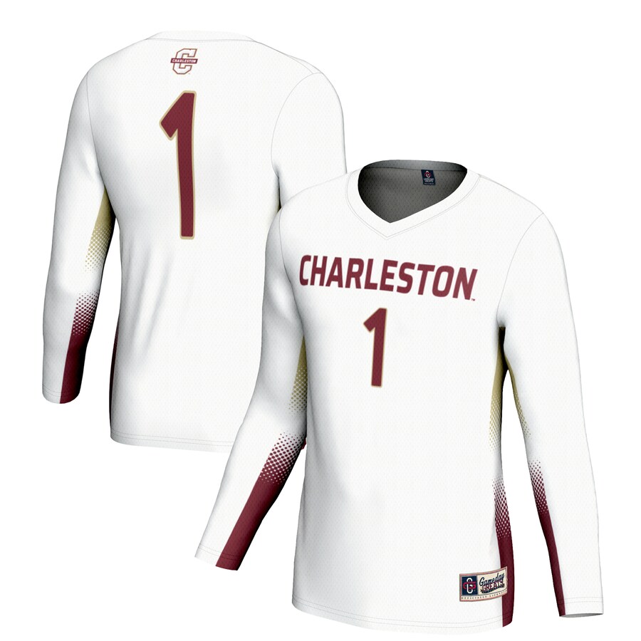 Youth GameDay Greats #1 White Charleston Cougars Lightweight Women's Volleyball Jersey - Jersey
