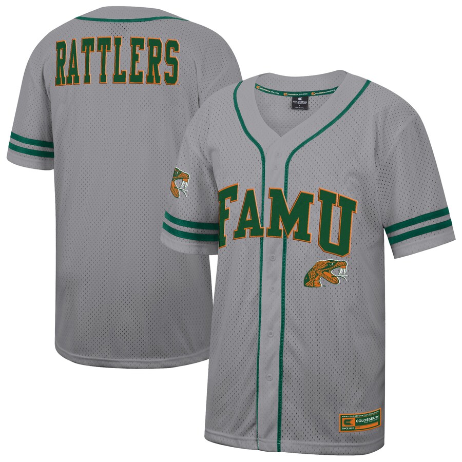 Men's Colosseum Gray Florida A&M Rattlers Free Spirited Baseball Jersey - Jersey