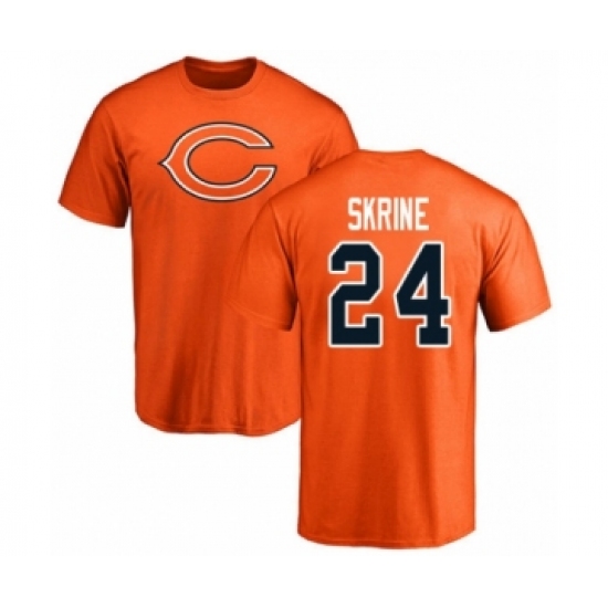 Football Chicago Bears #24 Buster Skrine Orange Name & Number Logo T-Shirt - Jersey