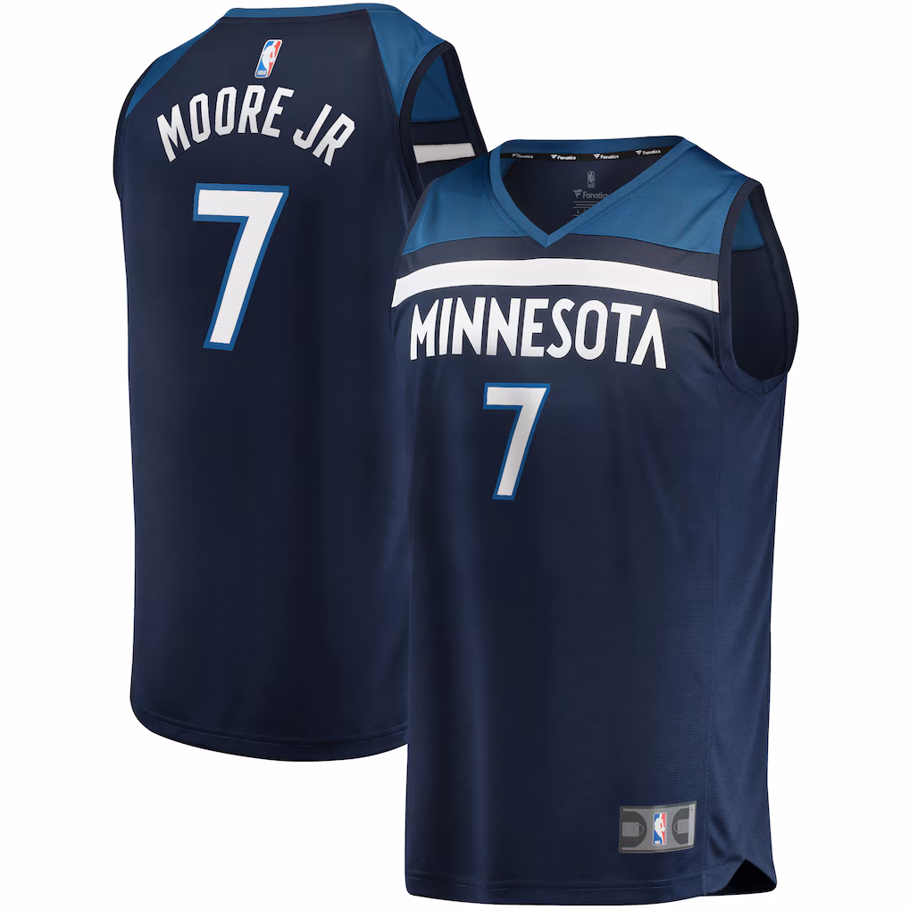 Men's Minnesota Timberwolves Wendell Moore Jr. Fanatics Navy 2022 NBA Draft First Round Pick Fast Break Replica Player Jersey Icon - Edition - Jersey